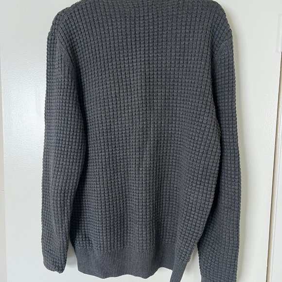 All Saints Sweaters All Saints Soot Grey Waffle Knitsweater Men